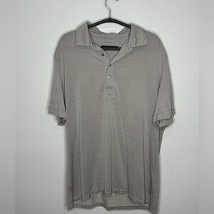 Zegna Silk & Cotton Polo Shirt Grey Men’s XXL Leggerissimo